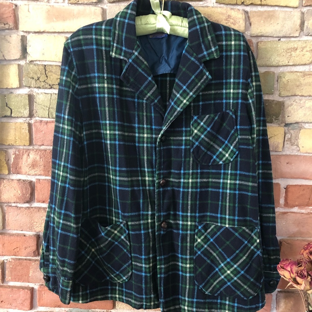 Pendleton 100% wool plaid camp vintage jacket from the 70s size L